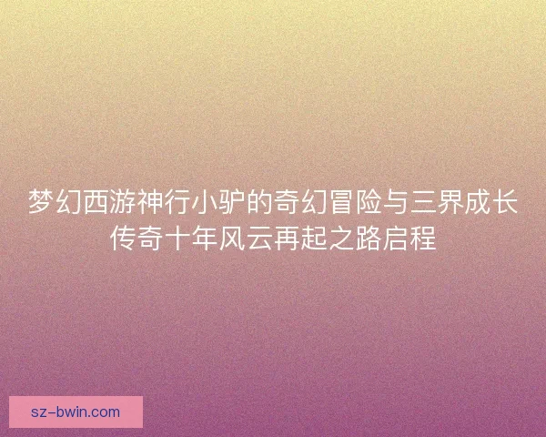 梦幻西游神行小驴的奇幻冒险与三界成长传奇十年风云再起之路启程 梦幻西游神行小驴的奇幻冒险与三界成长传奇十年风云再起之路启程