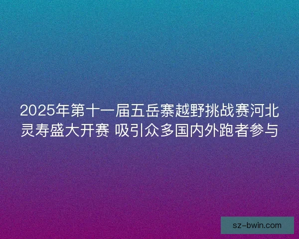 2025年第十一届五岳寨越野挑战赛河北灵寿盛大开赛 吸引众多国内外跑者参与 2025年第十一届五岳寨越野挑战赛河北灵寿盛大开赛 吸引众多国内外跑者参与